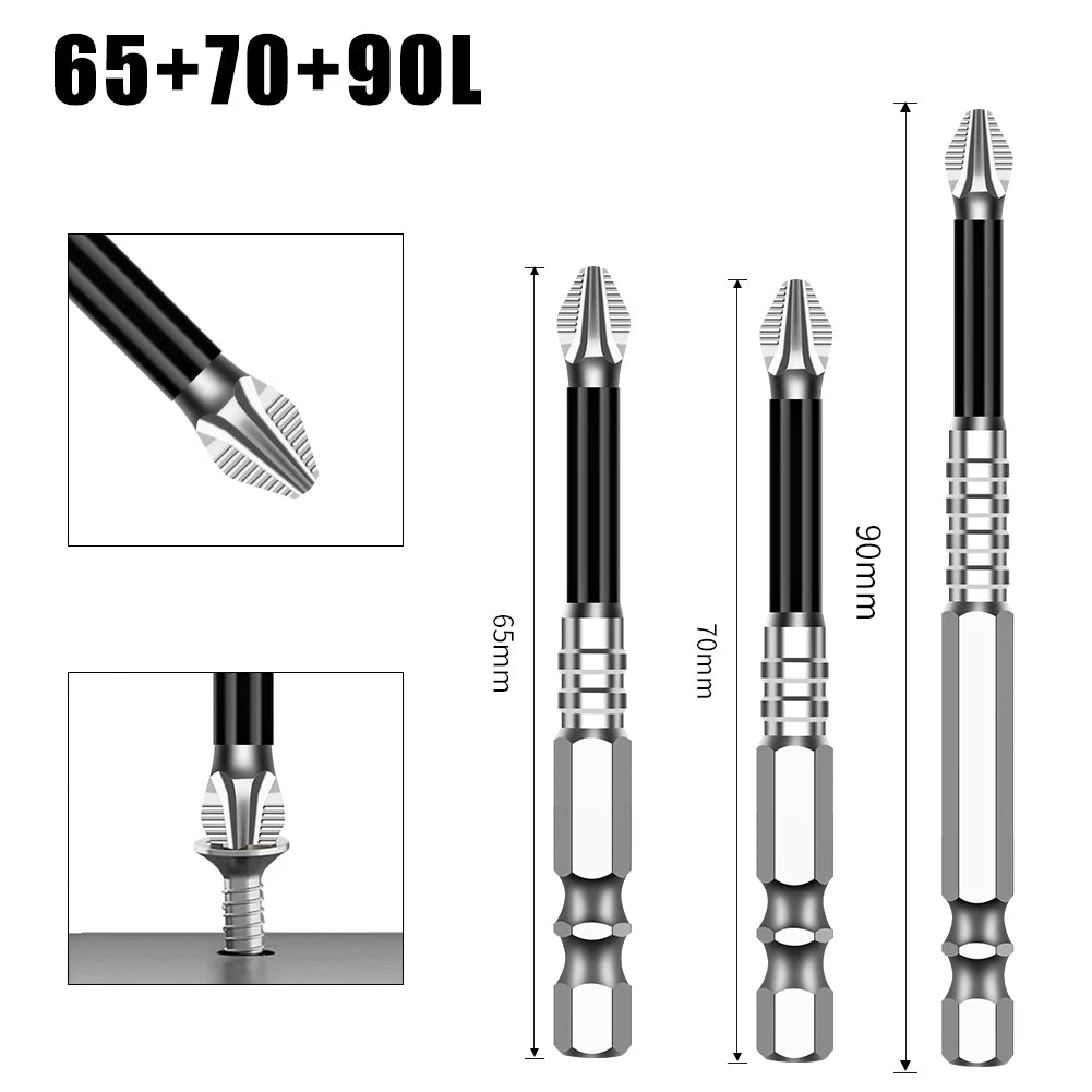 K5 Non-slip High Hardness Bit S2 Strong Magnetic 5A Black Non-slip Cross Head Electric Drill Electric Screwdriver Bit