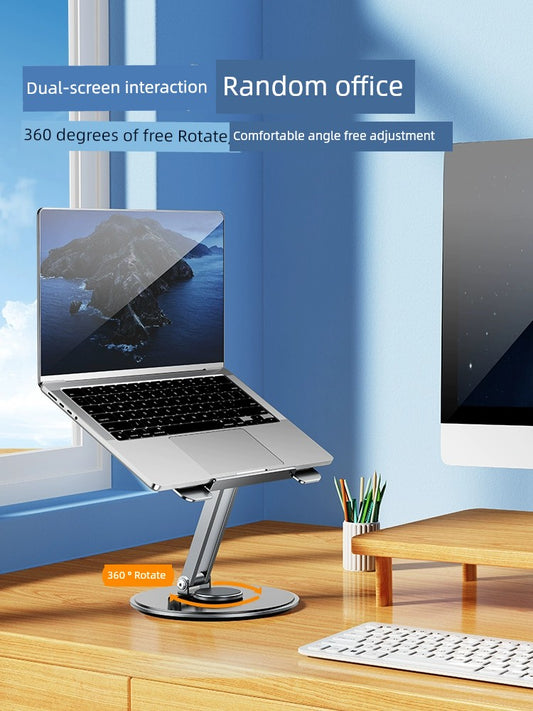 Soporte elevador para portátil con rotación de 360 ​​grados, ajustable, plegable, de escritorio, para portátil, tableta, brazo mecánico, suspensión de elevación, almohadilla de refrigeración, altura de la almohadilla, soporte de aleación de aluminio