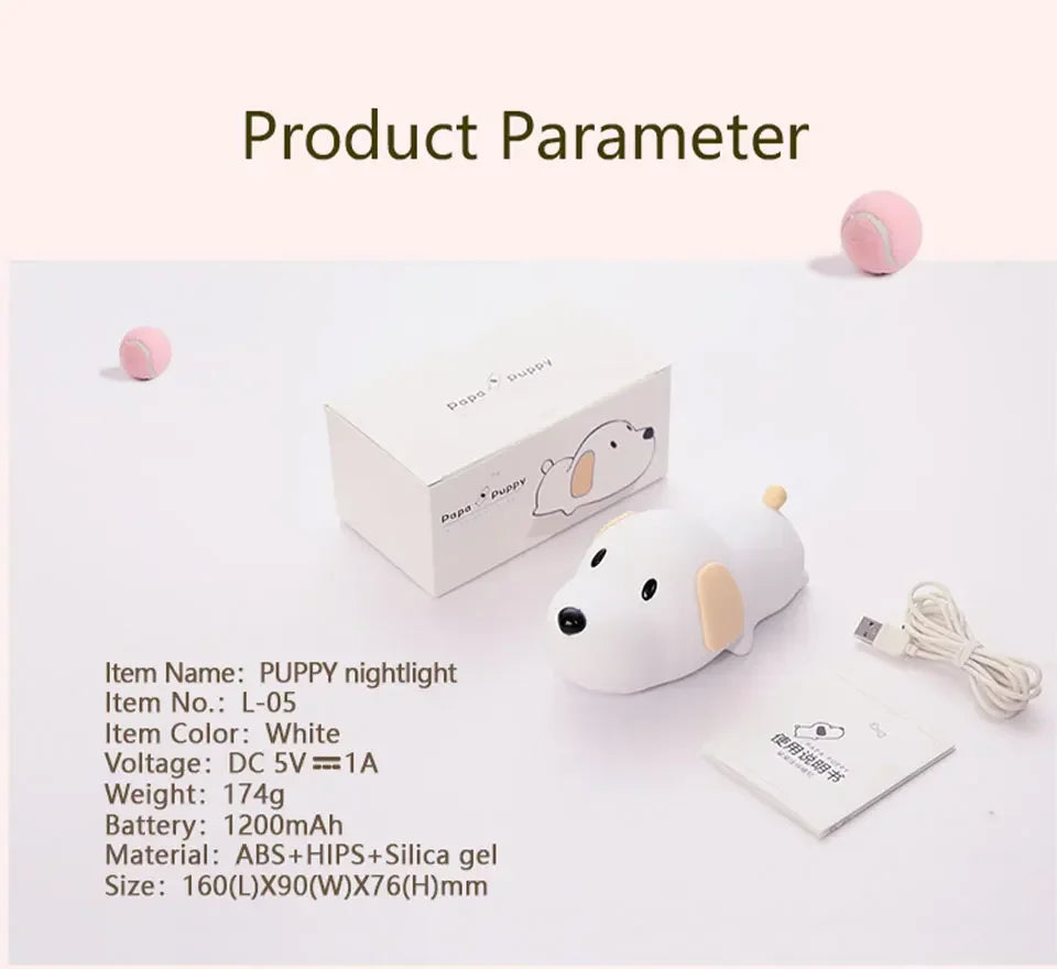 Cute Animal-shape Silicone Night Light Rechargeable Bedside Patting Nightlights For Child Holiday Gift Bedroom Decor Lighting