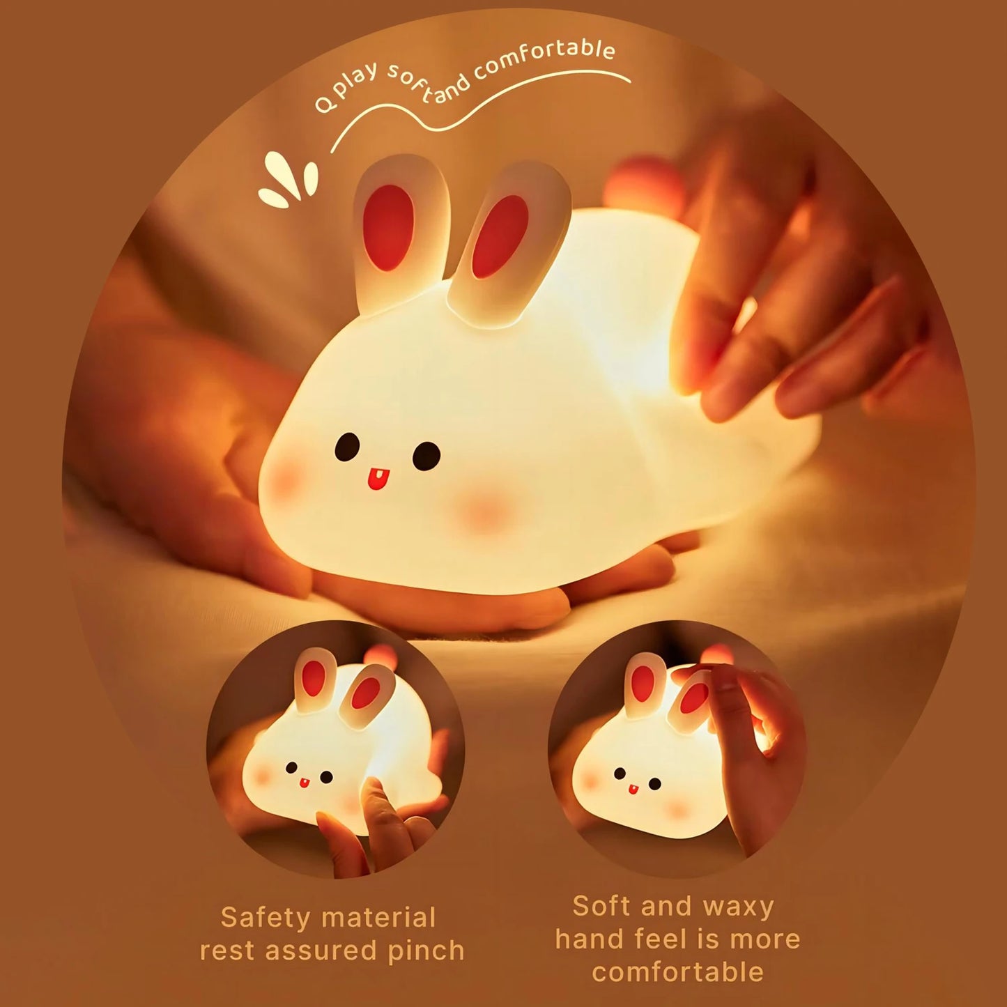 Baby Night Light Timing Rechargeable Dog Nursery Sleeping Lamp Portable Beside Touch Lamp For Room Decor