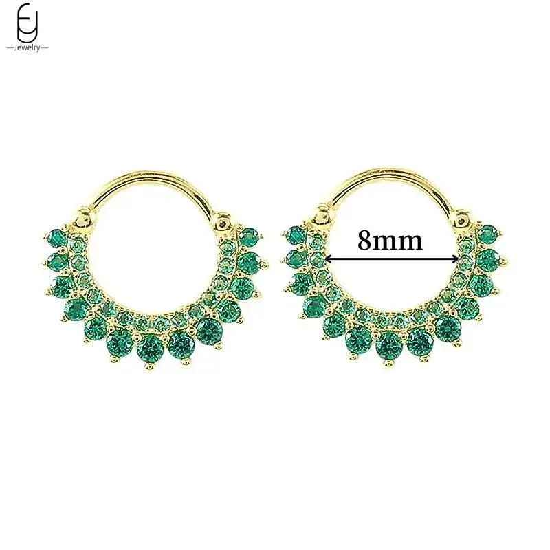 Pendientes de aro con forma de corazón y circonita verde en plata de ley 925 para mujer, delicados pendientes de botón, joyería de lujo, regalos.