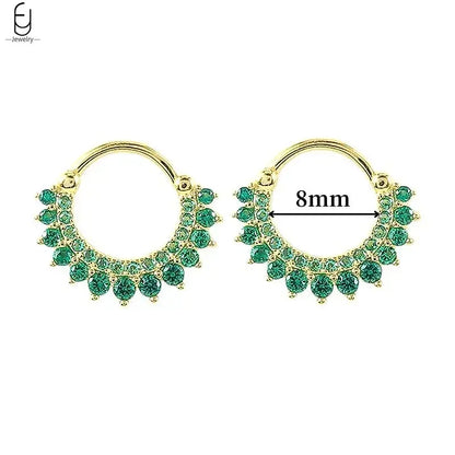 Pendientes de aro con forma de corazón y circonita verde en plata de ley 925 para mujer, delicados pendientes de botón, joyería de lujo, regalos.