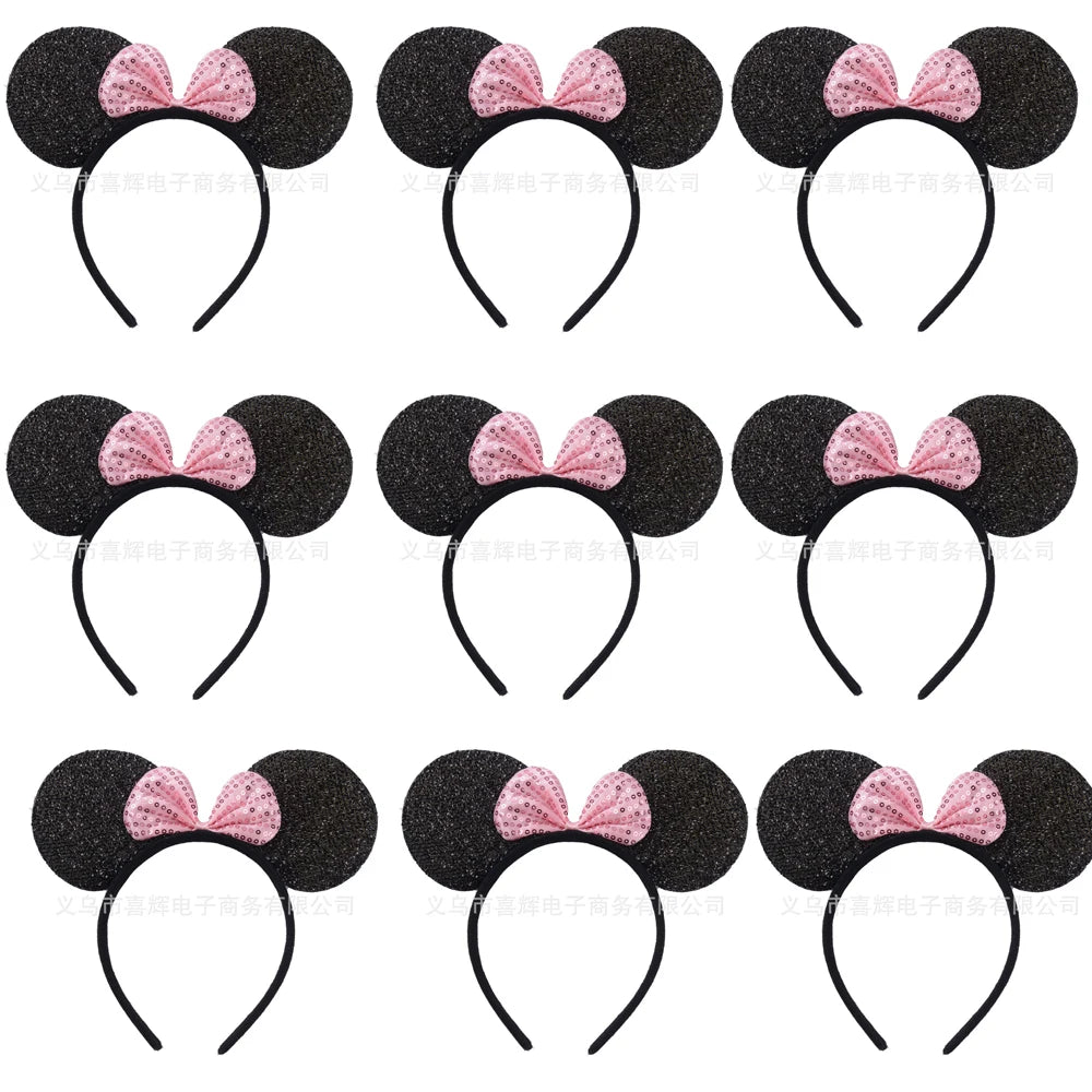 12 diademas con orejas de ratón para mujer y niña, venta al por mayor, para el pelo, para fiesta, cosplay, lazos, accesorios para el cabello de moda.
