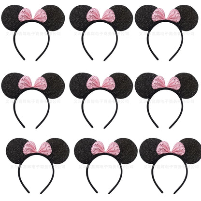 12 diademas con orejas de ratón para mujer y niña, venta al por mayor, para el pelo, para fiesta, cosplay, lazos, accesorios para el cabello de moda.