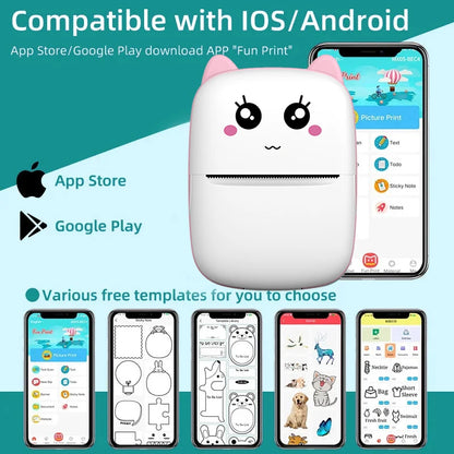 Mini impresora portátil ZWN con Bluetooth para teléfono móvil, foto, título, nota, impresión de bolsillo, impresora de etiquetas de error para estudiantes, ideal para regalos infantiles