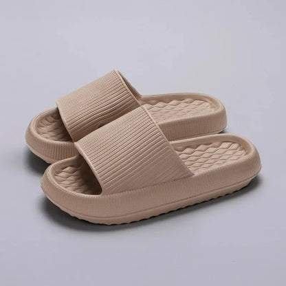 Chanclas de verano antideslizantes de 4 cm para mujer, suaves y cómodas, con plataforma gruesa de EVA, para el baño y el hogar