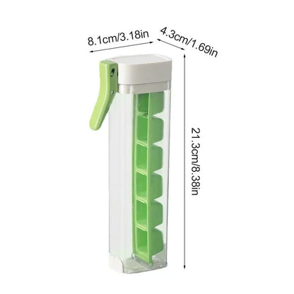 6 Compartment Press Type Ice Cube Molds Ice Trays for Freezer Square Ice Cube Mold with Bins Ice Trays with Lids Ice Maker