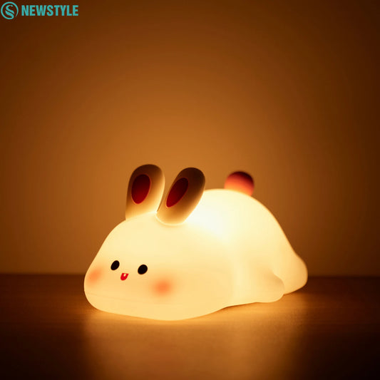 Baby Night Light Timing Rechargeable Dog Nursery Sleeping Lamp Portable Beside Touch Lamp For Room Decor