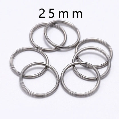 30-200 piezas de 3-25 mm de acero inoxidable con anillos partidos abiertos y bucles individuales para hacer joyas y accesorios.