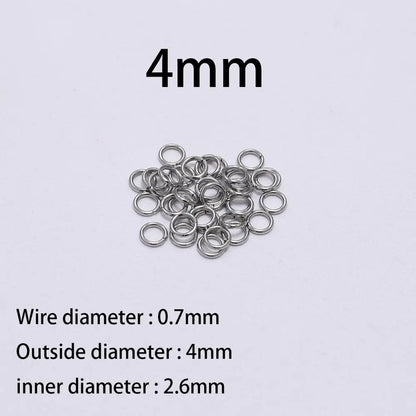 30-200 piezas de 3-25 mm de acero inoxidable con anillos partidos abiertos y bucles individuales para hacer joyas y accesorios.