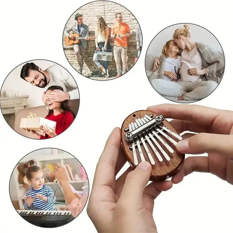 Mini Kalimba de madera de 8 teclas, de alta calidad, exquisito piano de pulgar, marimba musical, buen accesorio colgante, regalo