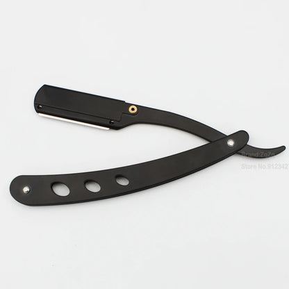 ZqZq 10 cuchillas de afeitar y maquinilla de afeitar de filo recto, herramienta para cortar barba y cejas, depilación manual, maquinilla de afeitar, peluquería, recorte