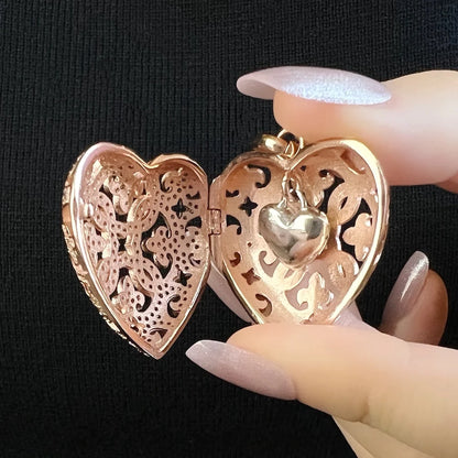 Colgante de corazón de amor, medallón de moda, glamuroso, joyería de plata de ley 925, accesorios de estilo europeo, regalo para el alma de la mujer.