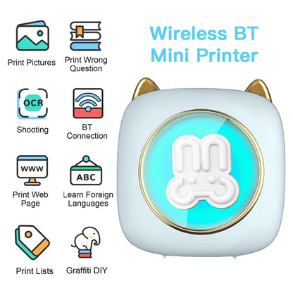 Mini impresora portátil ZWN con Bluetooth para teléfono móvil, foto, título, nota, impresión de bolsillo, impresora de etiquetas de error para estudiantes, ideal para regalos infantiles