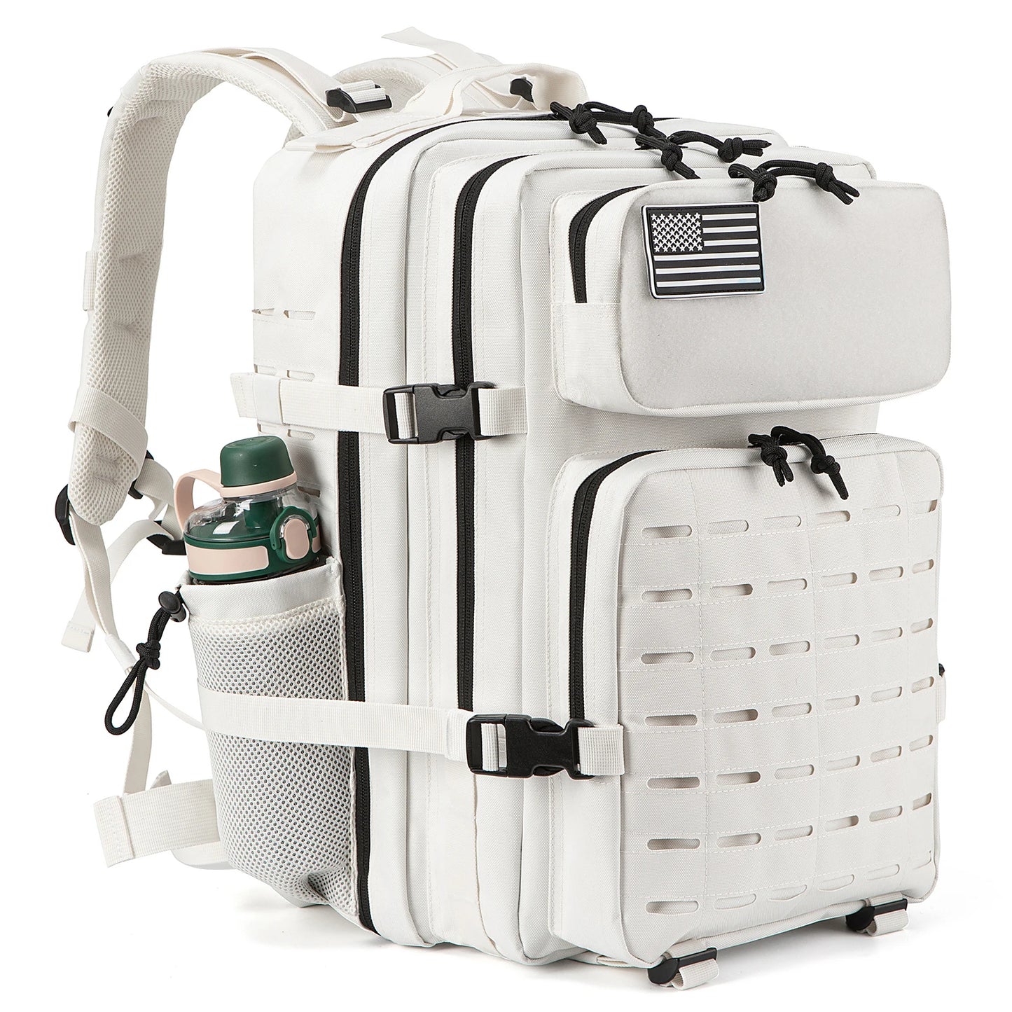 Mochila táctica de 25L/45L para exteriores para hombres y mujeres, resistente, pequeña, para la escuela, para senderismo, con portabotellas