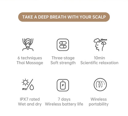 Electric Head Massager Mutifunction for Cats Dogs Pets Scalp Massager Rechargeable Massage Contacts Body Relax Health Care
