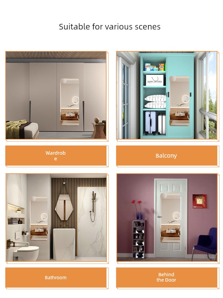 Adhesivo de pared de espejo suave, autoadhesivo, acrílico, de cuerpo entero, para el hogar, HD, adhesivo de espejo de cuerpo entero