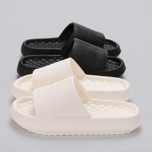 Chanclas de verano antideslizantes de 4 cm para mujer, suaves y cómodas, con plataforma gruesa de EVA, para el baño y el hogar