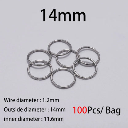 30-200 piezas de 3-25 mm de acero inoxidable con anillos partidos abiertos y bucles individuales para hacer joyas y accesorios.
