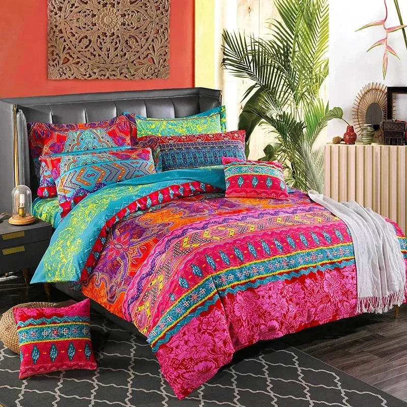 Juegos de fundas nórdicas de estilo bohemio para cama individual, individual, queen y king.