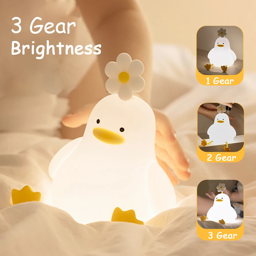 Cute Axolotl Night Light for Kids Bedroom Rabbit Animal Silicone Nursery Sleeping Lamp Touch Control Nightlights For Baby Gifts