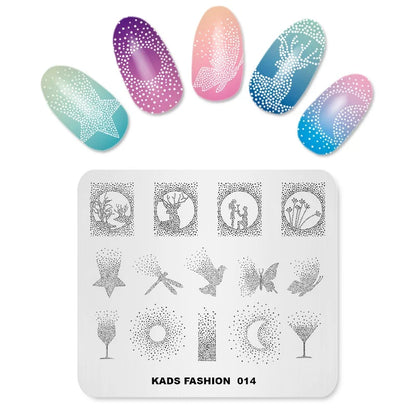 Nail Stamping Plates Sun Moon Stars Pattern Design Nail Art Image Template Stainless Steel Printing Plate for DIY Nails