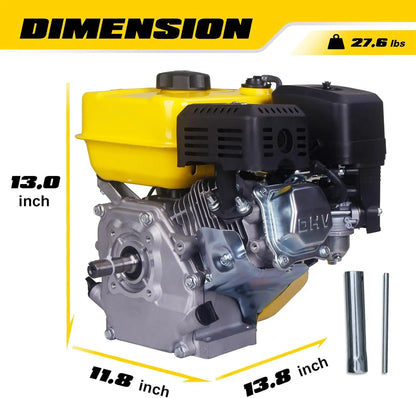 Aceup Energy 7HP 212cc Gas Engine Horizontal Shaft, 4 Stroke OHV Gas Motor, Shaft 3/4" (19mm) Diameter Recoil Start