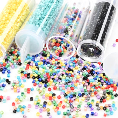 1200 cuentas de vidrio japonesas de 2 mm, uniformes, para hacer joyas, pulseras, collares, pequeñas cuentas artesanales.