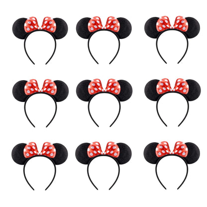 12 diademas con orejas de ratón para mujer y niña, venta al por mayor, para el pelo, para fiesta, cosplay, lazos, accesorios para el cabello de moda.