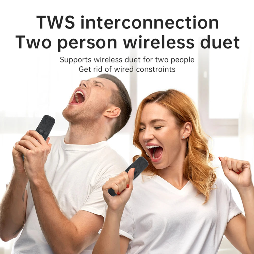TANALAZ K8 Karaoke Machine Portable Bluetooth 5.1 PA Speaker System with 1-2 Wireless Microphones Home Family Singing Child  Gif