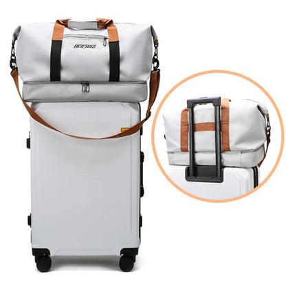 Bolsa de viaje para hombre y mujer, gran capacidad, equipaje de mano, separación de humedad y seco, bolsa deportiva para fitness, paquete de viaje de corta distancia.