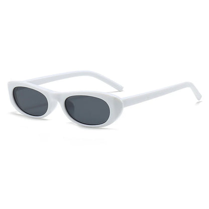 Gafas de sol ovaladas retro para mujer, montura pequeña negra, marca de moda, gafas de sol modernas con protección UV400 para mujer