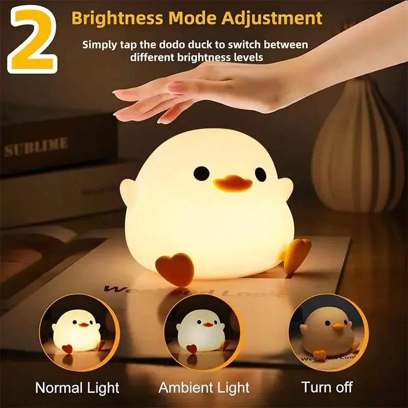 Soft Silicone Night Light - USB Rechargeable Touch Control 3-Level Dimmable Bedside Lamp for Nursery, Kids, Babies & Gift Decor