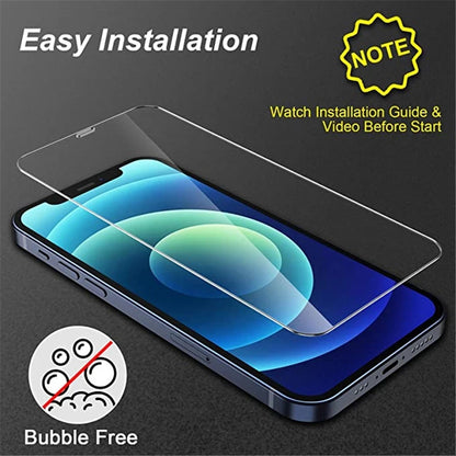5 protectores de pantalla de vidrio templado para iPhone 11, 12, 13 Pro, XR, X, XS Max, 14 Pro Max, Mini, 7, 8, 6, 6S Plus, 5S, SE.