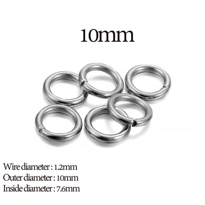 30-200 piezas de 3-25 mm de acero inoxidable con anillos partidos abiertos y bucles individuales para hacer joyas y accesorios.