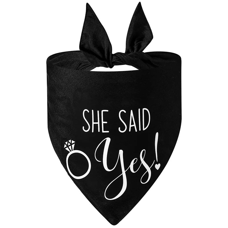 Fashion Dog Wedding Triangle Bandanas Letter Pattern Pet Triangle Scarf Adjustable Soft Bib for Medium Large Dog Pet Accessories