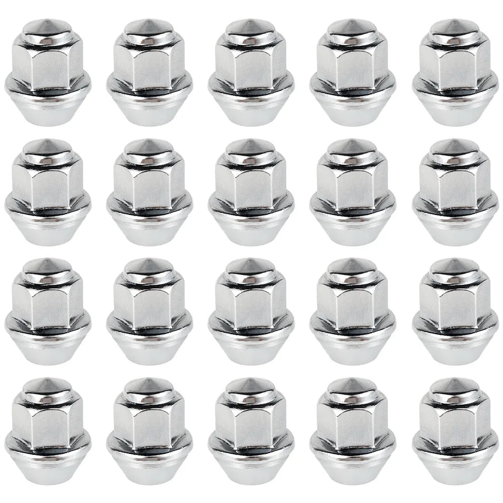 20Pcs Wheel Nuts for Ford Wheels M12 x 1.5 19mm Hex Wheel Nuts Replacement 1678260 60 Degree Taper Carbon Steel Plated Nuts