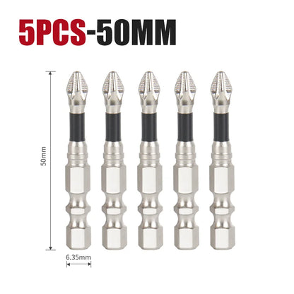 K5 Anti-Slip and Shock-Proof Bits Screwdriver Bits High Hardness Strong Magnetic 25/50/65/70/90/150mm Ph2 Screwdriver Set