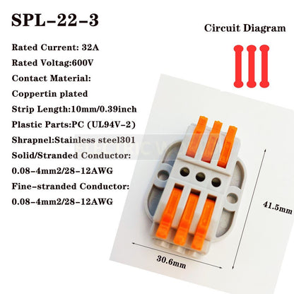 Conector de cable SPL-42 Conector de cableado compacto universal Conector de bloque de terminales a presión para iluminación Mini conector de cable rápido