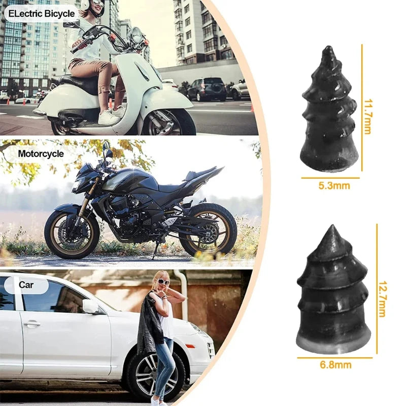 Revitalize Your Ride with the Ultimate Tire Puncture Repair Nail Kit - Perfect for Cars, Motorcycles, Scooters & Bikes!