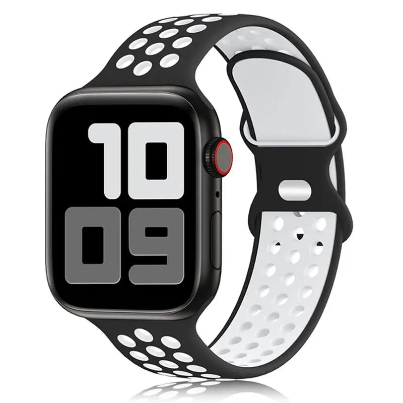 Correa deportiva para Apple Watch de 44 mm, 45 mm, Ultra 2, 49 mm, 40 mm, 41 mm, 42 mm, 45 mm, pulsera de silicona para iWatch Series 9, 8, SE, 7 y 3.