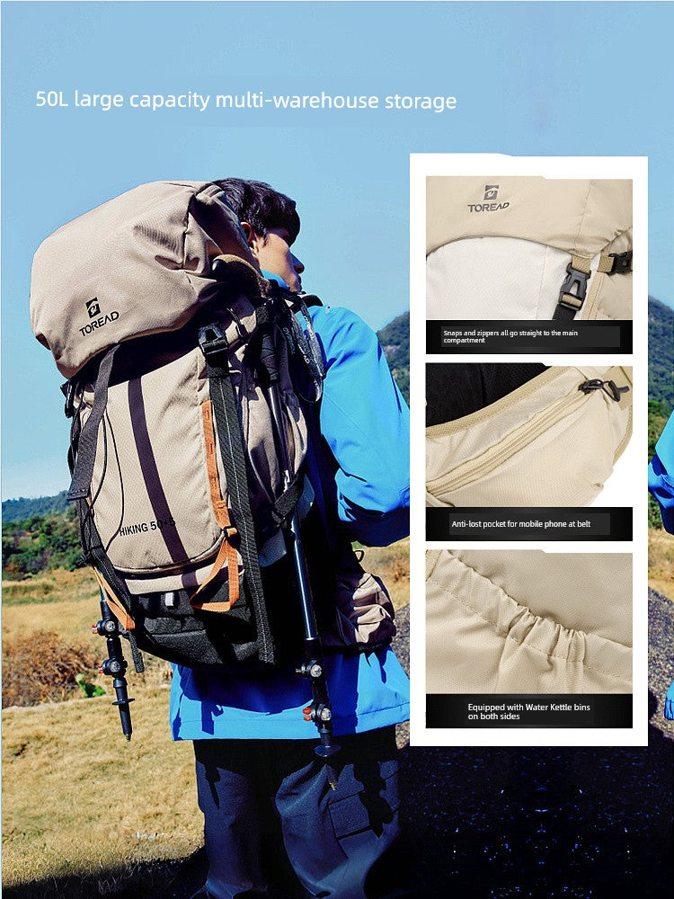 Mochila de senderismo Pathfinder 50L para exteriores, transpirable y resistente al desgaste