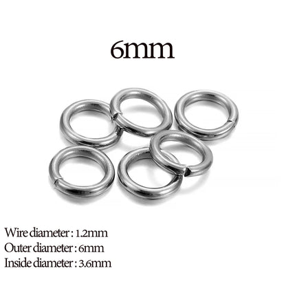 30-200 piezas de 3-25 mm de acero inoxidable con anillos partidos abiertos y bucles individuales para hacer joyas y accesorios.