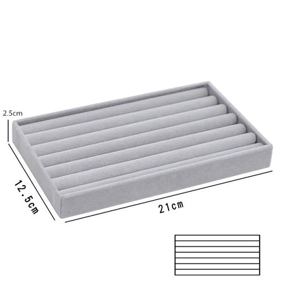 Caja de almacenamiento de joyas de franela gris, cajón para el hogar, bandeja para pendientes, collares, anillos, cuerda para la cabeza, clip para las orejas, bandeja de almacenamiento, nueva