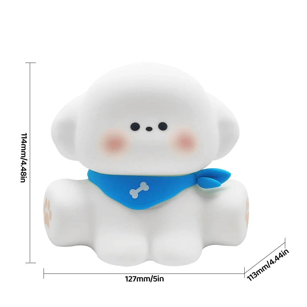 Baby Night Light Timing Rechargeable Dog Nursery Sleeping Lamp Portable Beside Touch Lamp For Room Decor