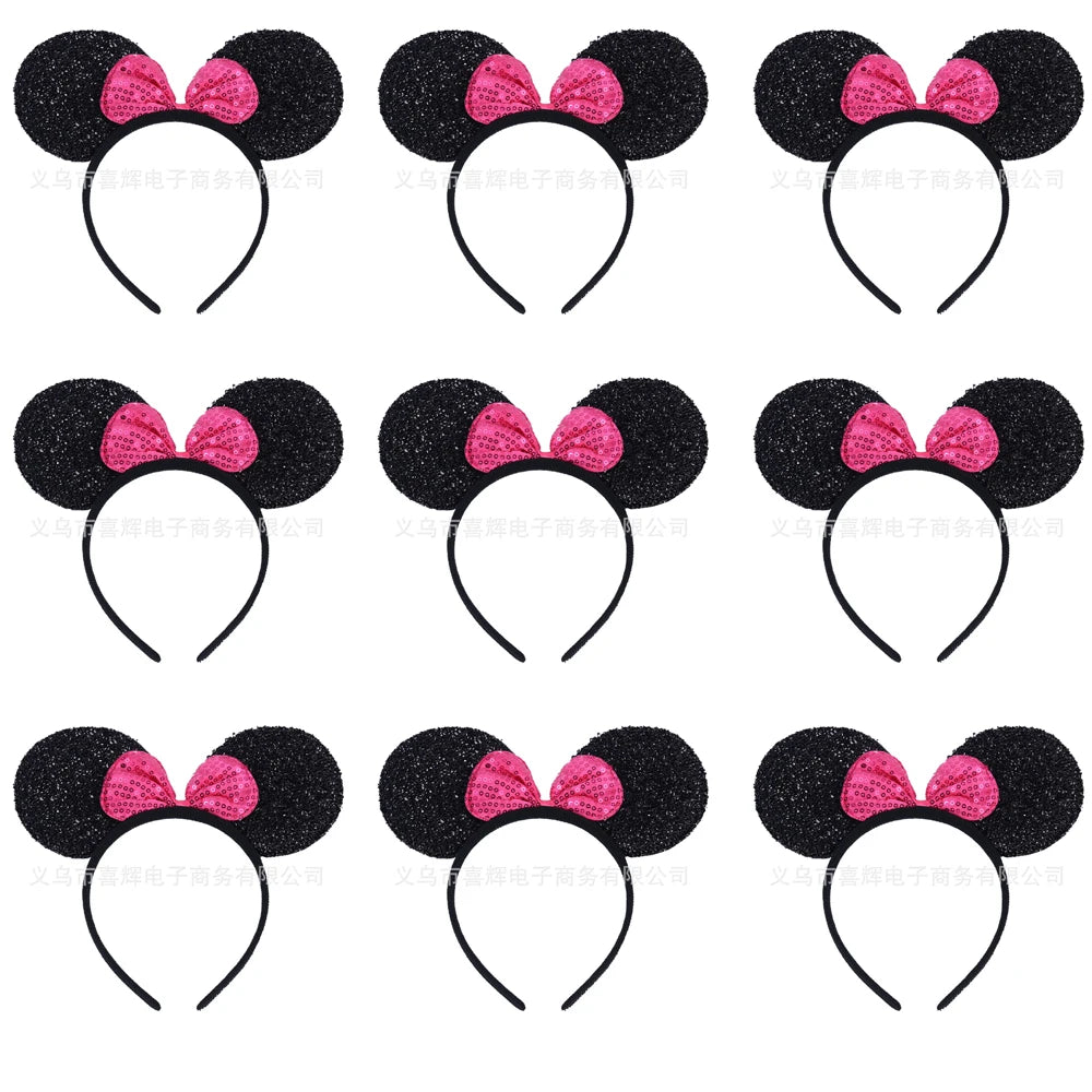 12 diademas con orejas de ratón para mujer y niña, venta al por mayor, para el pelo, para fiesta, cosplay, lazos, accesorios para el cabello de moda.