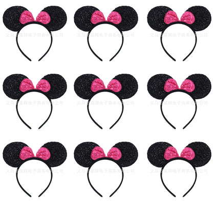 12 diademas con orejas de ratón para mujer y niña, venta al por mayor, para el pelo, para fiesta, cosplay, lazos, accesorios para el cabello de moda.