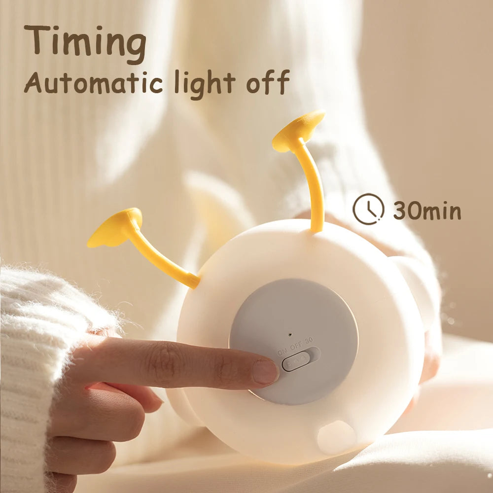Cute Axolotl Night Light for Kids Bedroom Rabbit Animal Silicone Nursery Sleeping Lamp Touch Control Nightlights For Baby Gifts