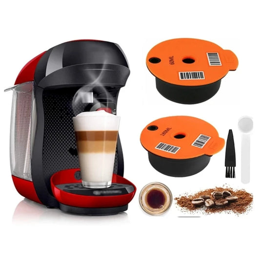 Cápsulas de café reutilizables de 60 ml/180 ml para cafetera Tassimo, cápsulas rellenables con filtro.