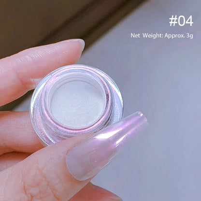 1 Box Cherry Pink Chrome Pearl Nail Powder Gradient Mirror Effect Nail Art Glitter Auroras Rubbing Dust Nail Art Manicure Decor